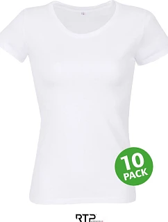 RTP Tempo 185 Women Dám. tričko pro dig. potisk z bio bav., 10 ks 25.3257 white