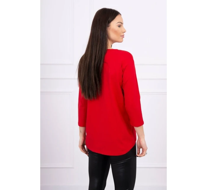 Halenka s 3D grafikou model 18743992 červená - K-Fashion Halenka s 3D grafikou model 18743992 červená - K-Fashion