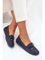 Dámské mokasíny s perforovaným vzorem a šněrováním Mirisa – granátové