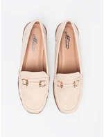 Praktické  mokasíny dámské hnědé na širokém podpatku