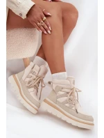 Dámské Botky Trapery Na Platformě Světle Béžové model 21707114 - Boto