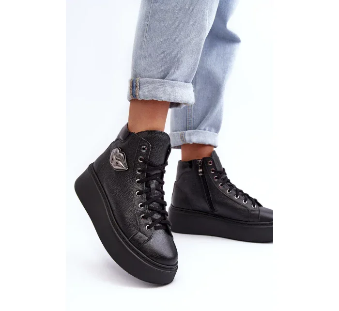 Dámské vysoké tenisky na zip Lemar Black Katerin Dámské vysoké tenisky na zip Lemar Black Katerin