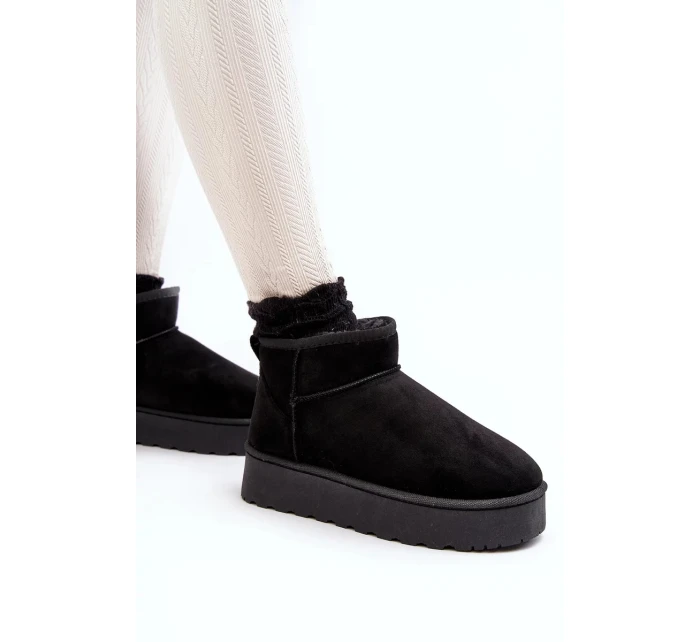 Dámské sněhule na platformě s kožešinovou podšívkou, černá Xamella