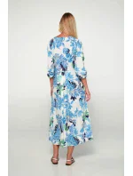 Dámské šaty Ecru s zelenou potisk model 20324201 - Vamp Dámské šaty Ecru s zelenou potisk model 20324201 - Vamp