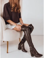 Dámské kozačky nad kolena hnědé model 21993961 - Dstreet Dámské kozačky nad kolena hnědé model 21993961 - Dstreet