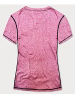 Růžové dámské sportovní tričko T-shirt s ozdobným prošitím (A-2166) Růžové dámské sportovní tričko T-shirt s ozdobným prošitím (A-2166)