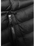 Černá dámská bunda pro přechodné období s kapucí (5M3170-392)