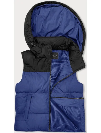 Modro-černá krátká dámská vesta J.STYLE s kapucí (16M9112-184) Modro-černá krátká dámská vesta J.STYLE s kapucí (16M9112-184)