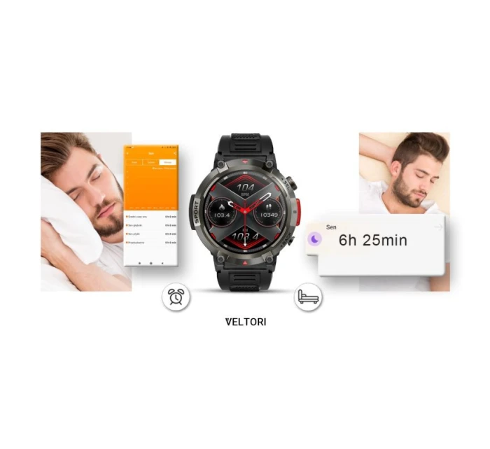 Černý silikonový řemínek model 21805555 - VELTORI