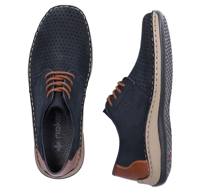 modrá kožená polobotka s podrážkou model 22021945 - Rieker