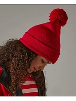 B Dětská pletená čepice s bambulí 53. classic red model 22433274 - Beechfield