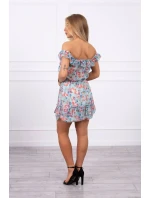 Španělské šaty do pasu v mátové barvě