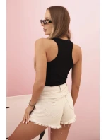 Dámská bavlněná na ramínkách černá model 22014325 - K-Fashion Dámská bavlněná na ramínkách černá model 22014325 - K-Fashion