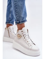 Dámské vysoké tenisky na zip Lemar bílé model 21637631 - Boto Dámské vysoké tenisky na zip Lemar bílé model 21637631 - Boto