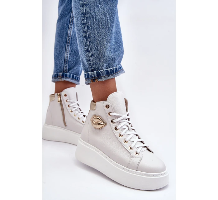 Dámské vysoké tenisky na zip Lemar bílé model 21637631 - Boto Dámské vysoké tenisky na zip Lemar bílé model 21637631 - Boto