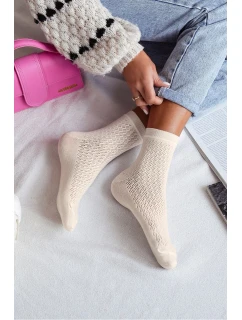 Dámské síťované ponožky Ecru