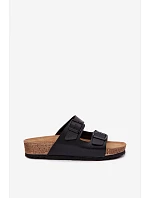 Dámské pantofle s přezkami model 22094910 Černé - Inblu Dámské pantofle s přezkami model 22094910 Černé - Inblu