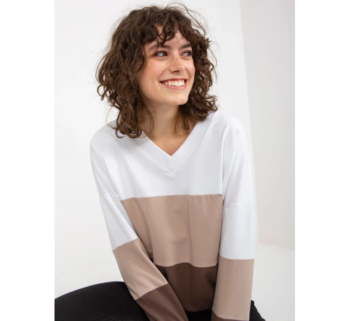 Mikina RV BL 8328.65P bílo-hnědá