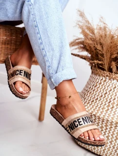 Nazouváky Na Korkové Podrážce Se Zirkony Béžové Be Nice