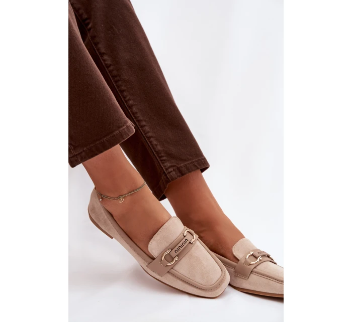 Dámské mokasíny / loafersy s ozdobným detailem – béžové Evelora Dámské mokasíny / loafersy s ozdobným detailem – béžové Evelora