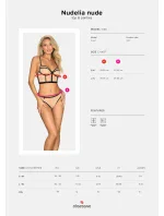 Smyslný set Nudelia top & panties nude - Obsessive