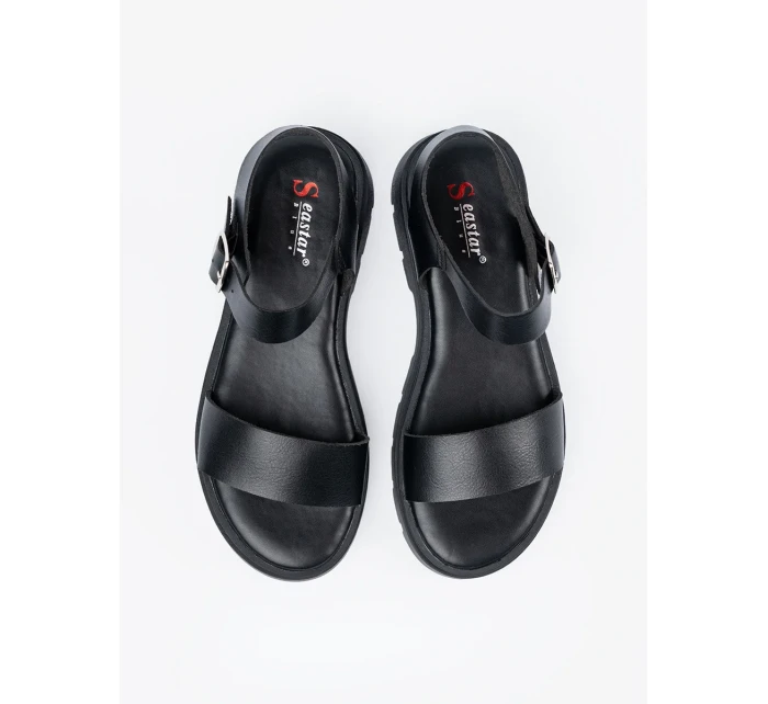 Pěkné  sandály černé dámské platforma