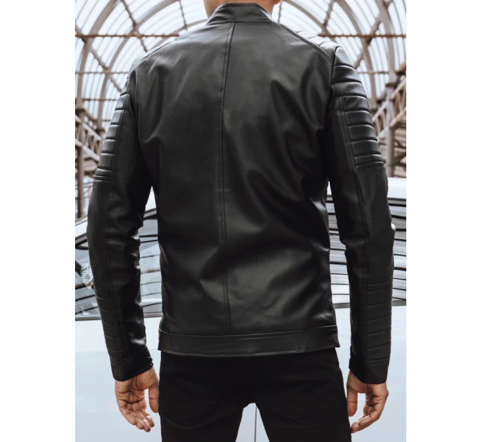 Pánská kožená bunda černá FashionStreet TX4229 Pánská kožená bunda černá FashionStreet TX4229