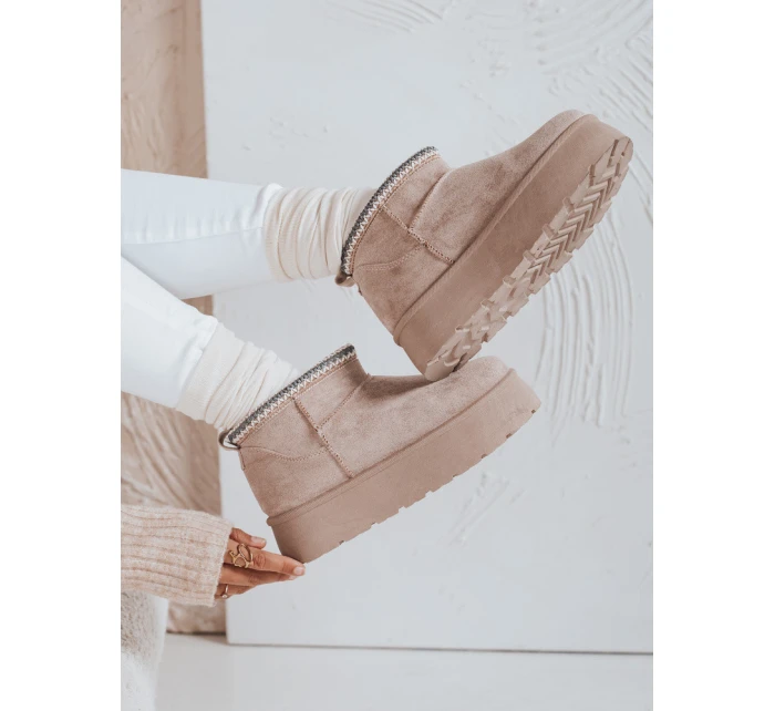 Dámské sněhule na platformě světle béžové Dstreet model 21992111 - FashionStreet