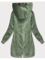 Šedozelená dlouhá dámská mikina s kapucí (AMG-675/2)