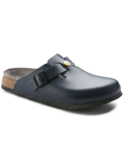Dámské dřeváky Birkenstock Boston ESD Blue z přírodní kůže úzké úzké (0061388) Dámské dřeváky Birkenstock Boston ESD Blue z přírodní kůže úzké úzké (0061388)