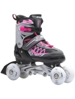 INLINE BRUSLE-KOLEČKOVÉ BRUSLE 4V1 ENERO PRO LED 30-33 PINK-GREY
