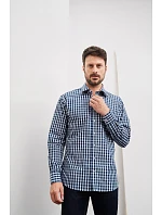 Daiber JN 617 Popelínová kostkovaná košile s dl. rukávem 02.0617 navy/white Daiber JN 617 Popelínová kostkovaná košile s dl. rukávem 02.0617 navy/white
