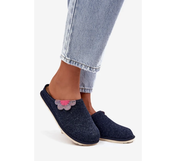 pantofle s květinou tmavě modré model 21725220 - Inblu pantofle s květinou tmavě modré model 21725220 - Inblu