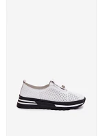 Dámské nazouvací polobotky z pravé kůže S.Barski LR61-7092 Bílá