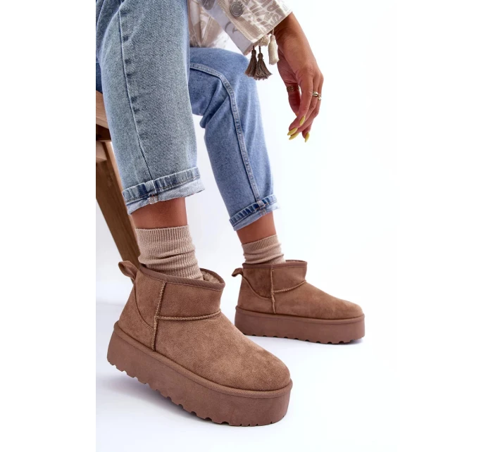 Kůže Sněhové Boty Na Platformě Tmavě Hnědé Corcoran Kůže Sněhové Boty Na Platformě Tmavě Hnědé Corcoran