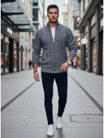Pánský rozepínací šedý svetr FashionStreet WX2251z Pánský rozepínací šedý svetr FashionStreet WX2251z