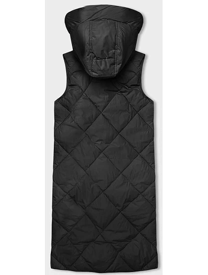 Dlouhá černá dámská oversize vesta model 18934784 - J.STYLE