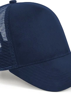 Beechfield B 643 5 panelová kšiltovka "Suede Snapback Trucker" 53.0643 french navy