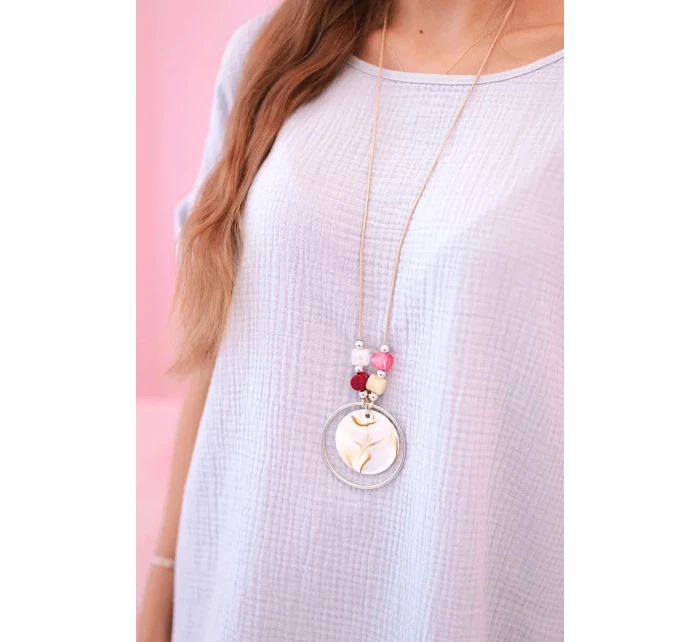 Mušelínová halenka s náhrdelníkem fuchsie