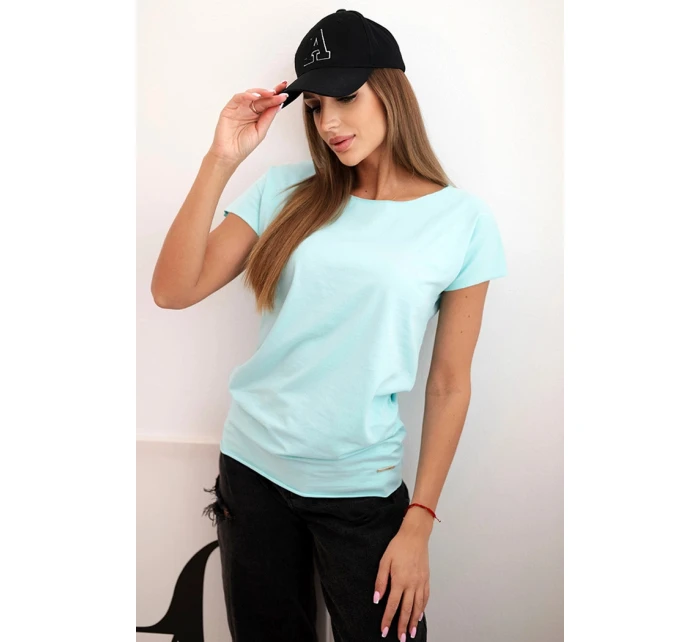Dámská blůza s krátkým rukávem basic mátová Dámská blůza s krátkým rukávem basic mátová