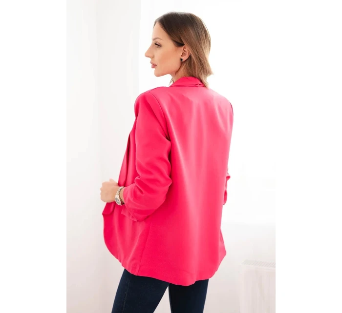 Dámská sako bez zapínání s podšívkou S/M růžová