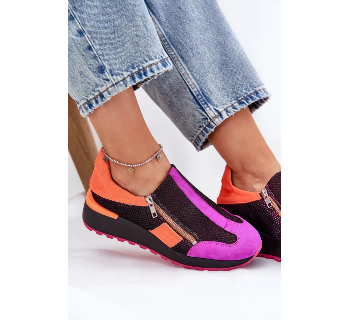 Kožené sneakersy na klínu Maciejka Černé 06853-15