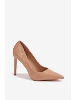 Lakované lodičky z eko kůže tmavě béžové Jonira