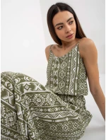 Dámské šaty D73771R30313B khaki - FPrice Dámské šaty D73771R30313B khaki - FPrice