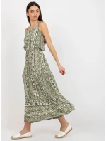 Dámské šaty D73771R30313B khaki - FPrice Dámské šaty D73771R30313B khaki - FPrice