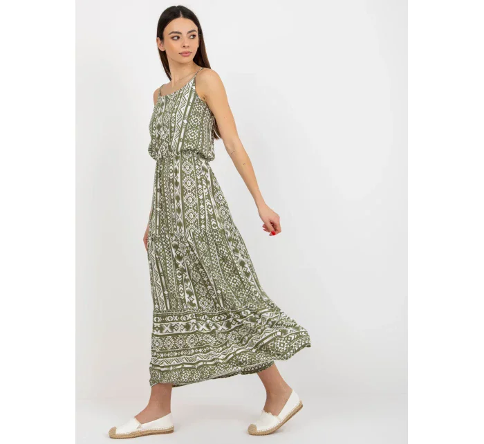 Dámské šaty D73771R30313B khaki - FPrice Dámské šaty D73771R30313B khaki - FPrice