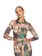 M706 Šaty s rukávy, límečkem a potiskem - model 3