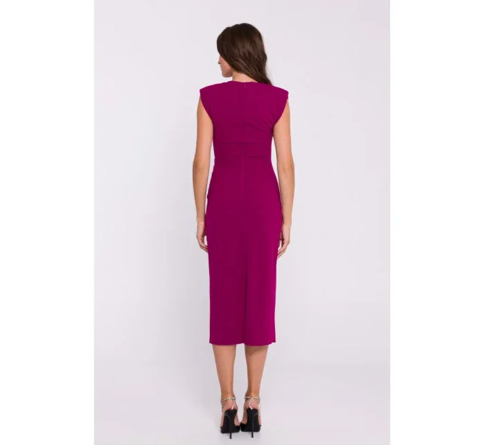 S382 Midi šaty bez rukávů - švestka S382 Midi šaty bez rukávů - švestka