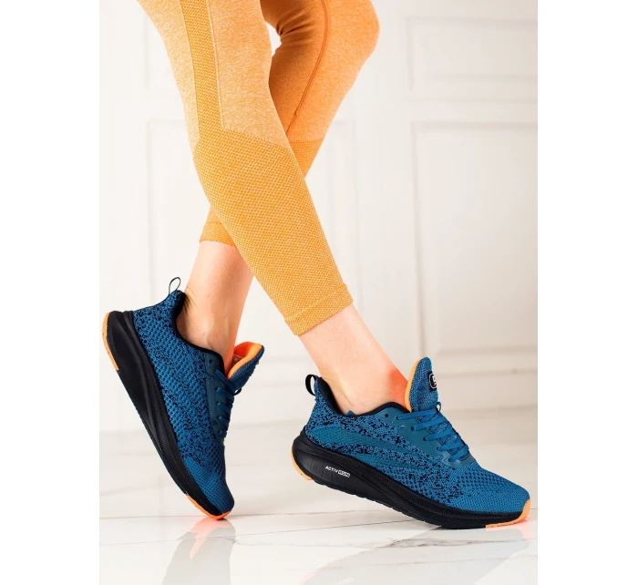 Výborné modré dámské  tenisky bez podpatku