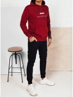 Pánská mikina s potiskem bordó FashionStreet BX5707